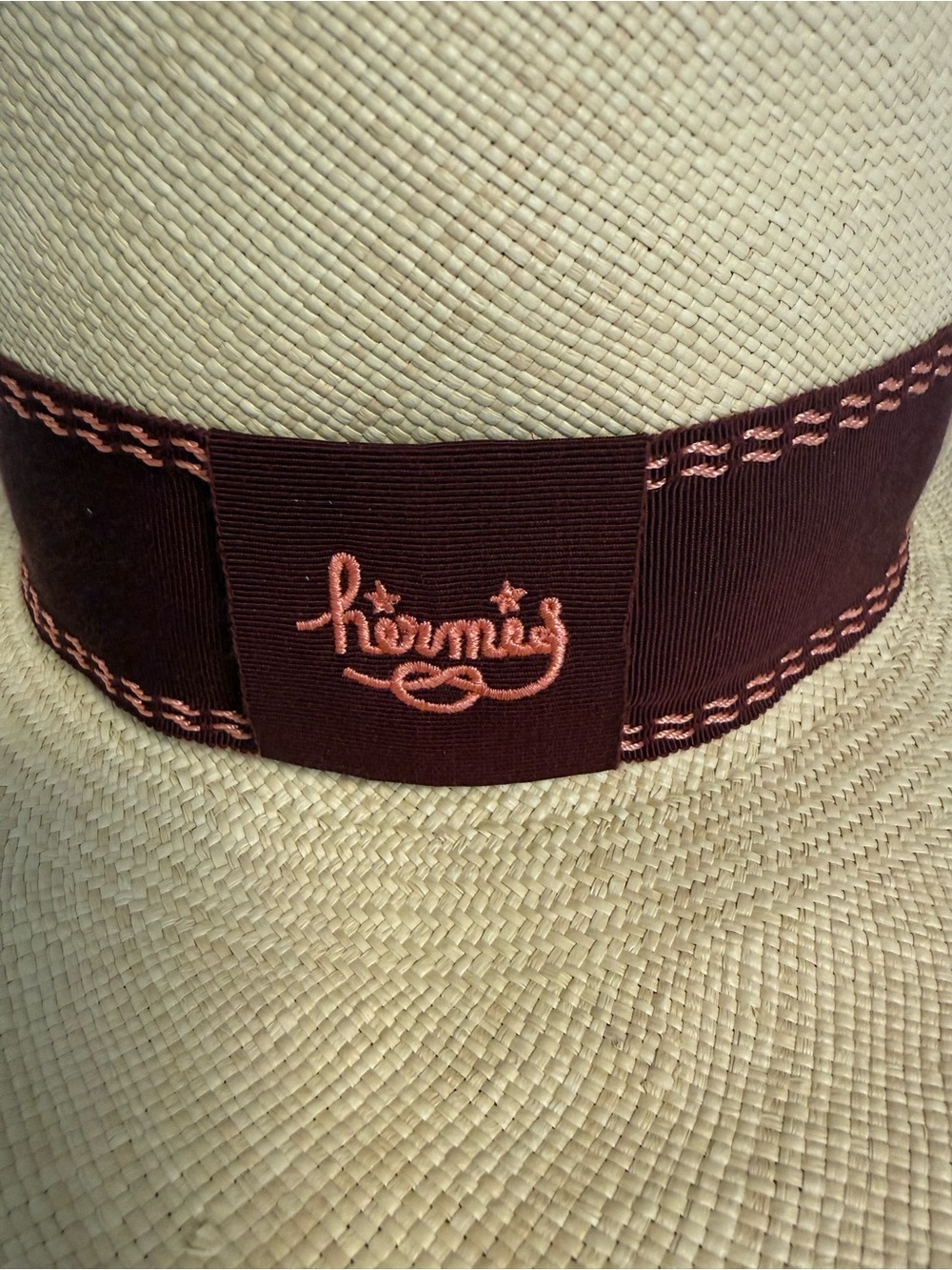Hermès Natural Straw Sun Hat with Terracotta Trim - Picture 7 of 9